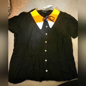 Hot Topic Candy Corn Shirt - New Women | Color: Black | Size: M